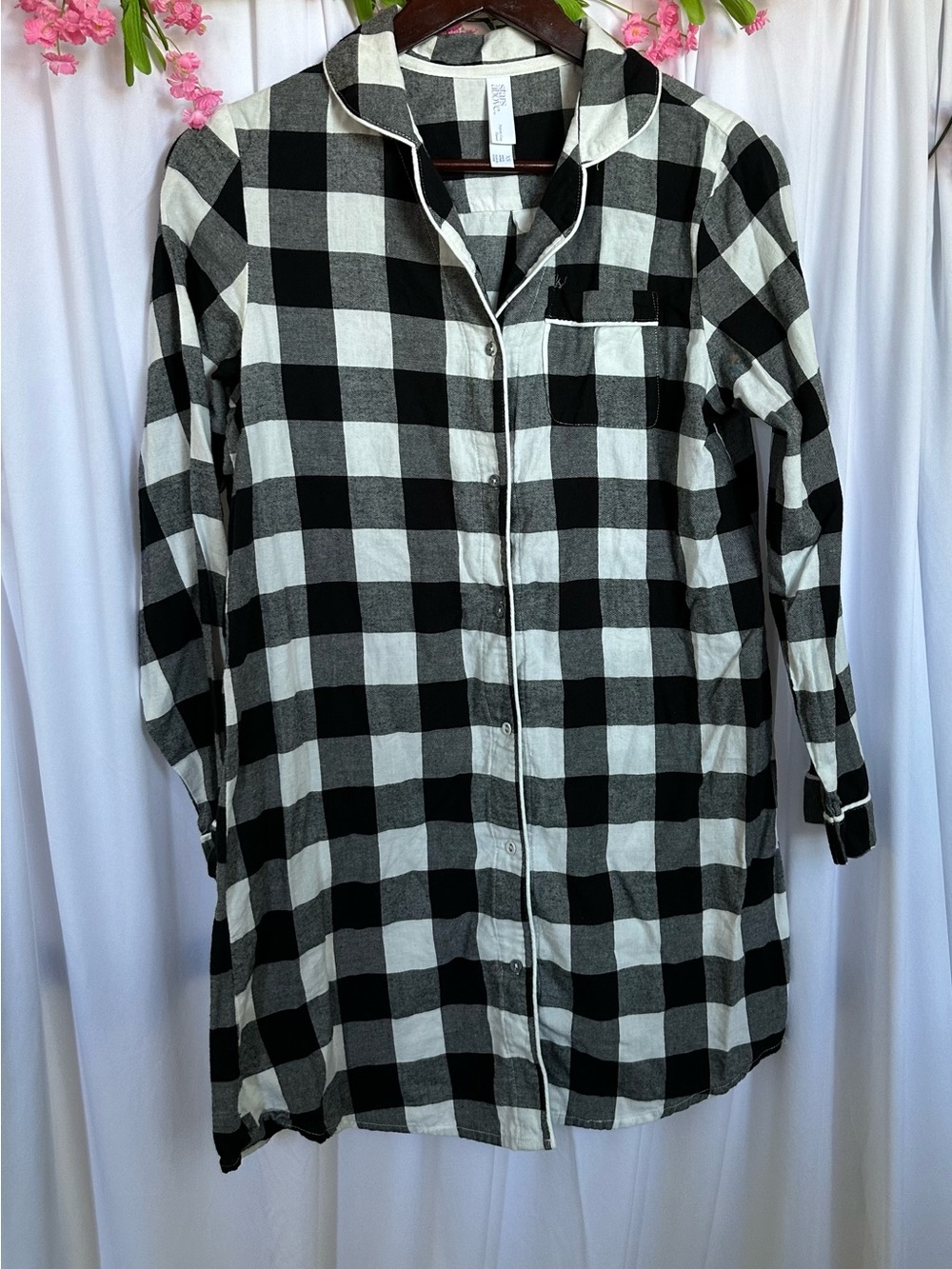 stars above Black & White Buffalo Check Button-Up Shirt